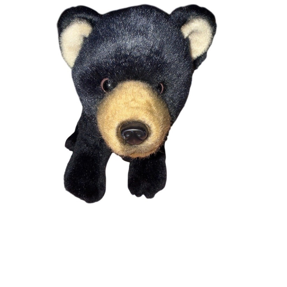DEMDACO Nat and Jules Black Bear Plush Stuffed‎ Animal Bean Weighted 10in